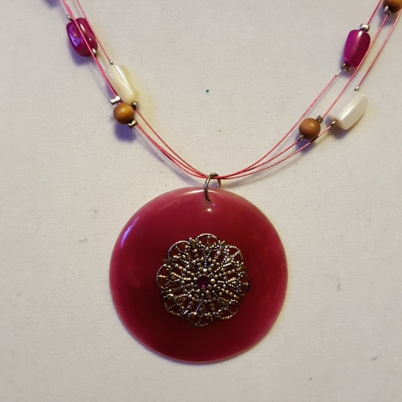 Jewelry Pink Wire Necklace With Medallion Poshmark